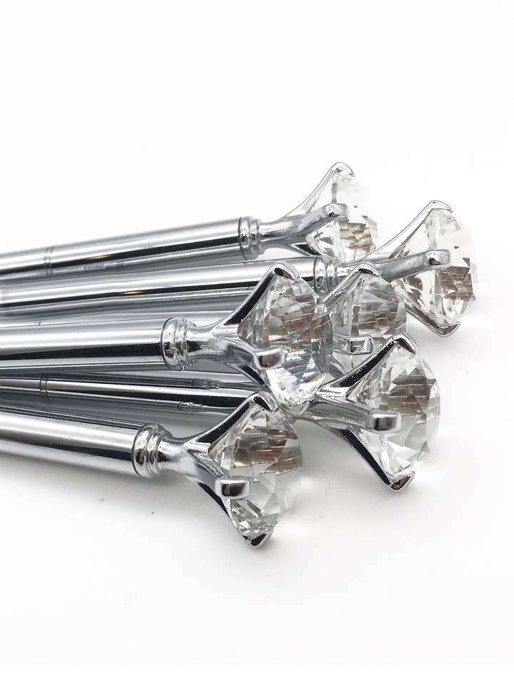 STYLO À DIAMANT GOAL DIGGER, ARGENTÉ, LOT DE 6 pour la vente par SNIFTY