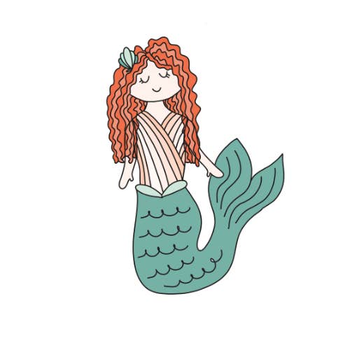 SHELL HAVFRUE KLISTERMÆRKE for engroshandel hos Stickerlishious