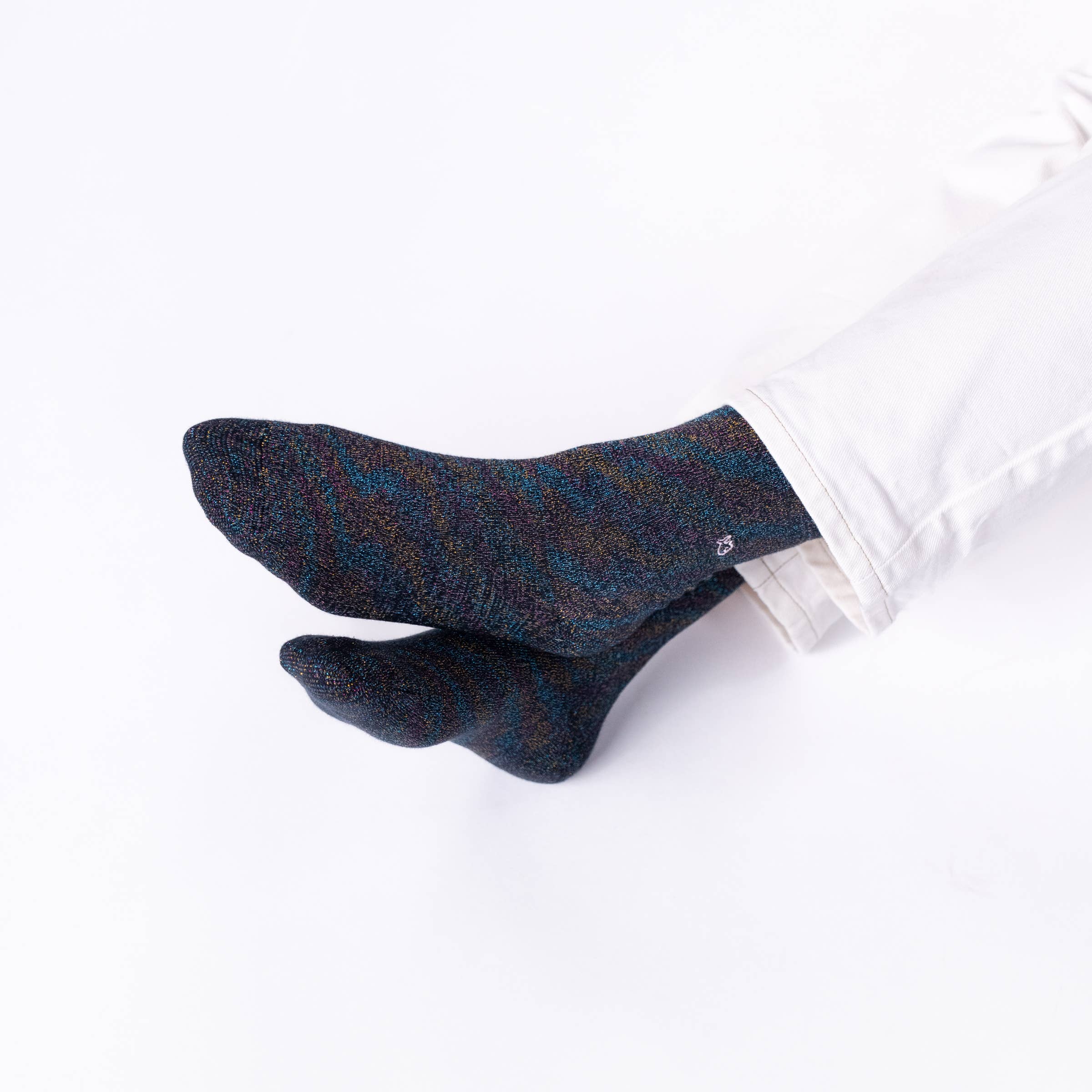 BILLYBELT – wholesale Socks – Women's – Black multicolored plain glitter socks in combed cotton3