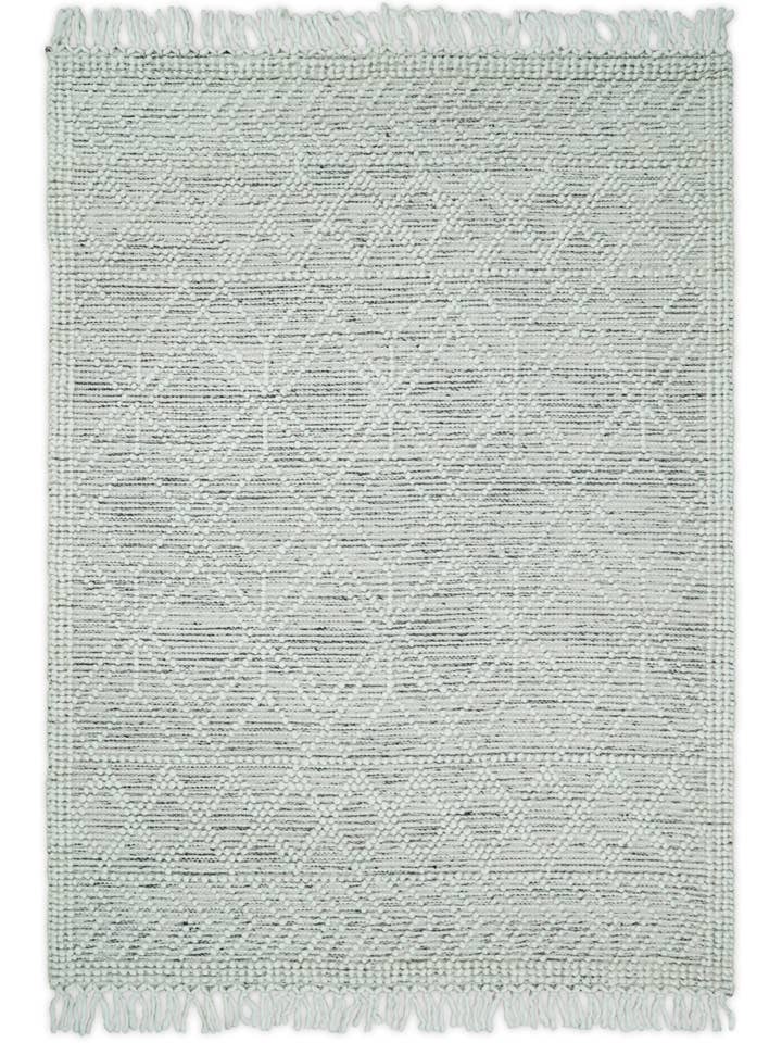 Boho White and Black Hand Made Woolen Chunky and Soft Rug for wholesale by The Rug Decor, Inc.