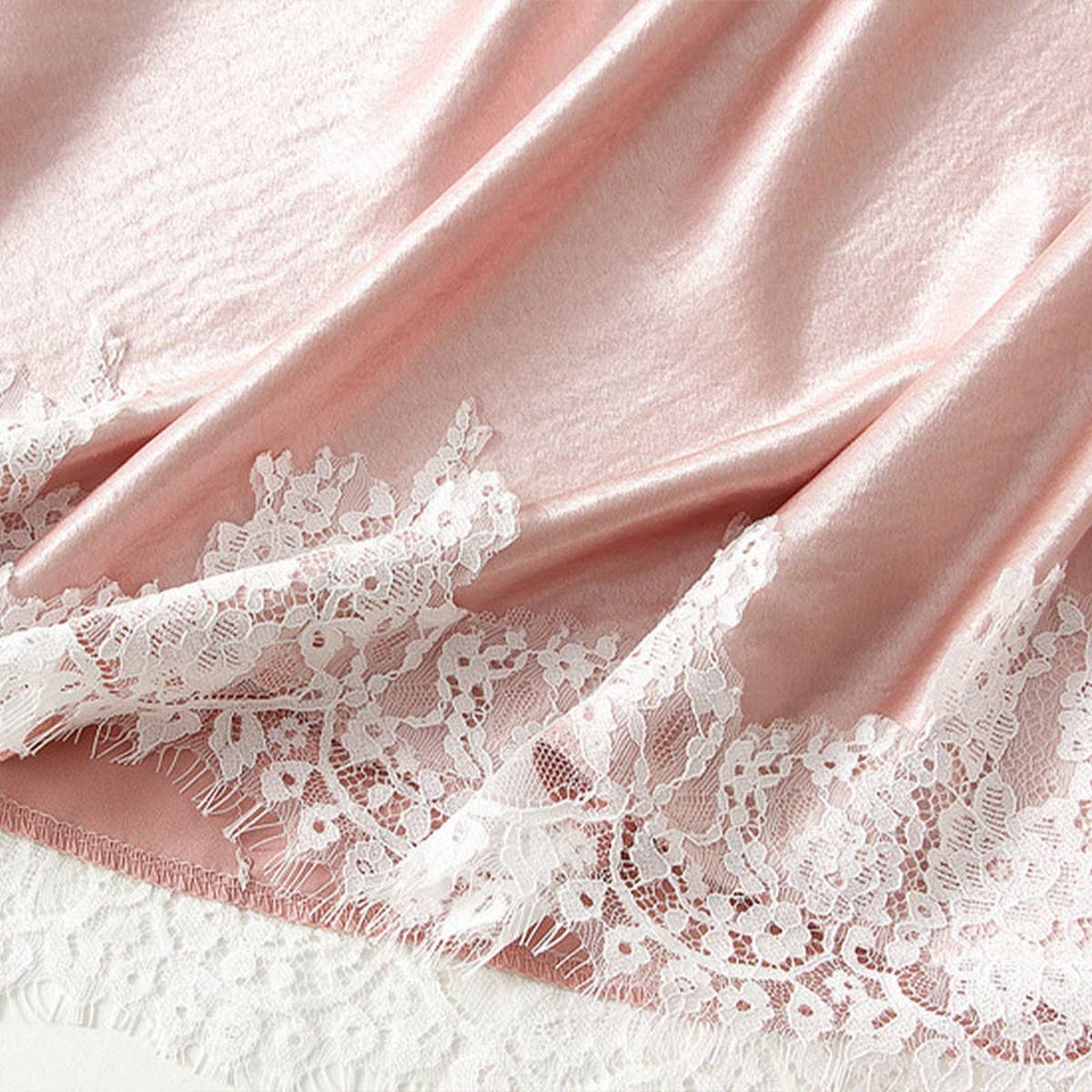 ACCITY - Wholesale Skirt - Women's - Lace-Trimmed Satin A-Line Midi Skirt with Draping_CWBMS03277