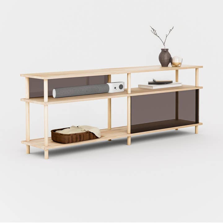 3-Tier Plexiglass Low Shelving Unit for wholesale by Stoff Mobel