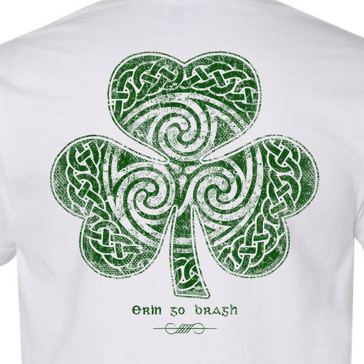 Keltisches Kleeblatt, irisches Design, weißes weiches Hemd, St. Patrick's für den Großhandel von Charleston Apparel