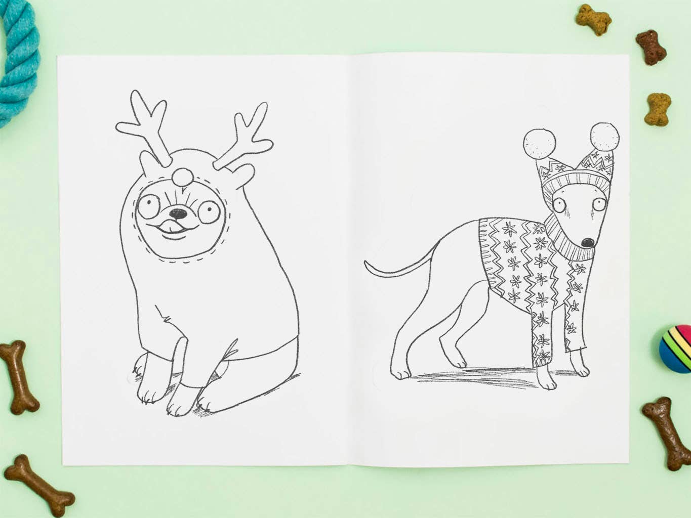 Jo Clark Design - Wholesale Coloring & Activity Book - Adult - Christmas Doggy Dress-Up Colouring Book3