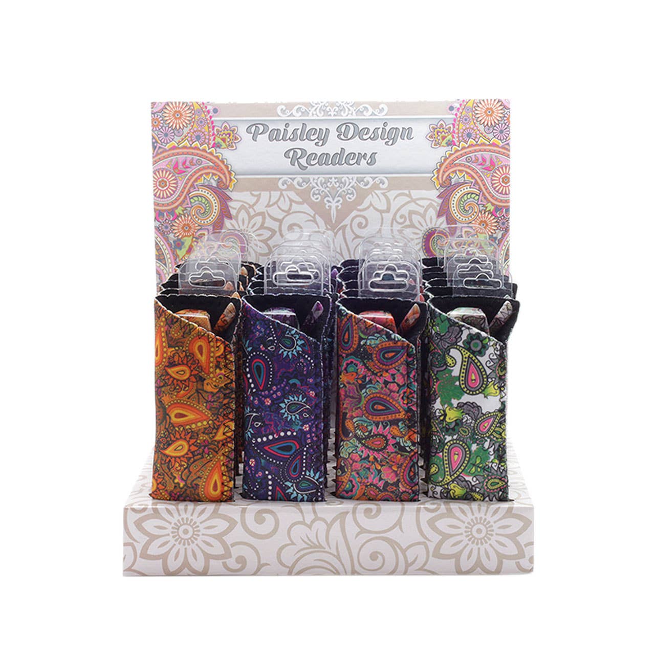 Shark Eyes, Inc – wholesale Eyeglasses – Women's – Reading Glasses in Counter Display Paisley Pattern with Case1