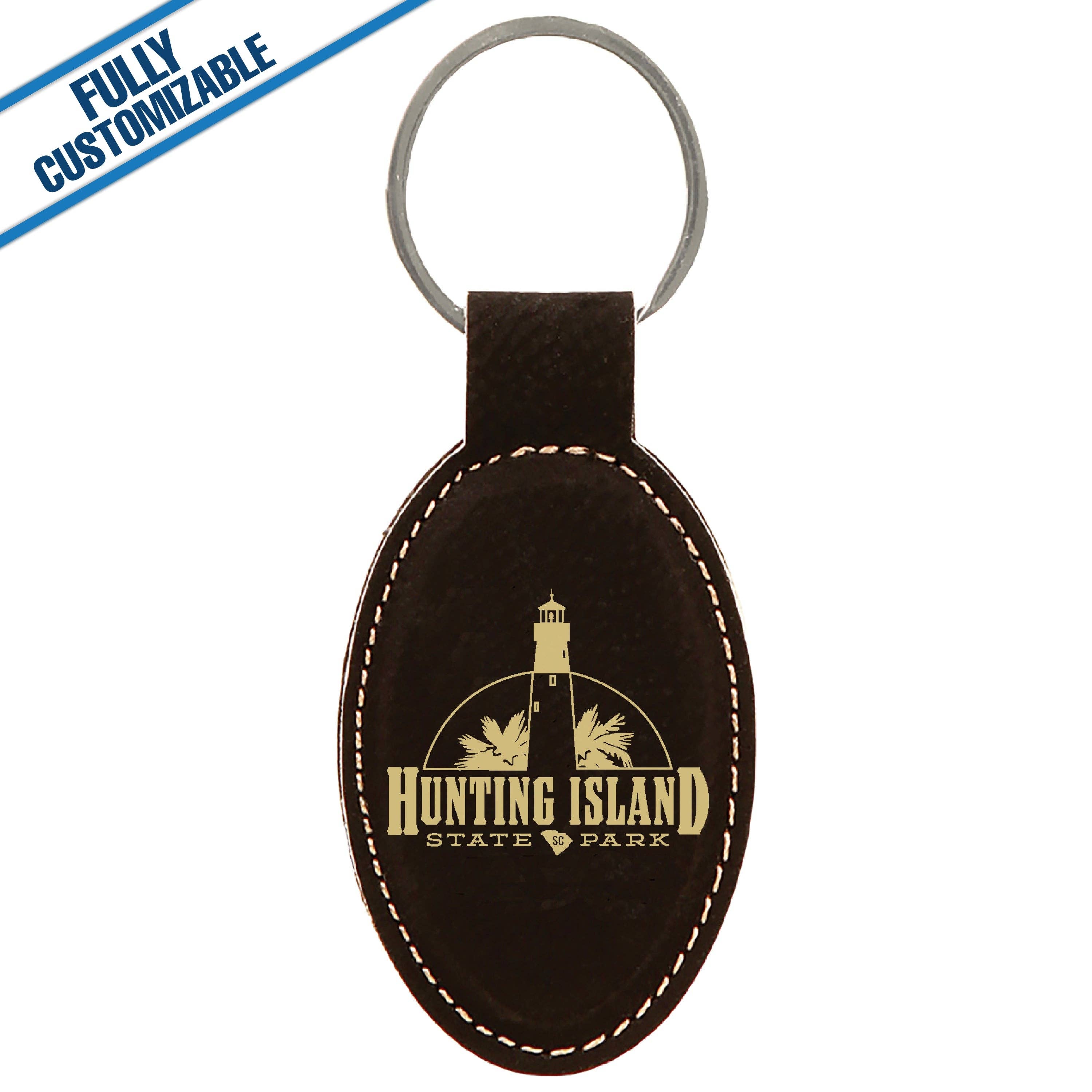 GiftWorksPlus - Wholesale Keychain - Unisex - Engraved Leatherette Oval Keychain - Fully Customizable0