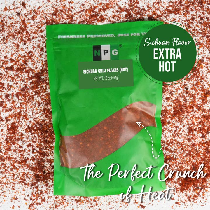 Natural Plus Green - Wholesale Dried Spice - NPG Sichuan Chili Flakes 16 Oz