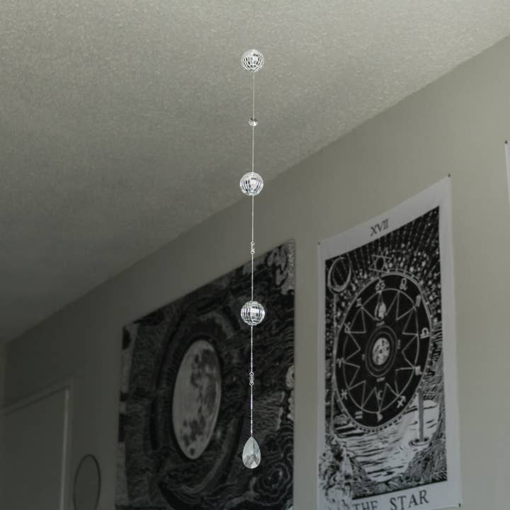 Long Disco Ball Chain Suncatcher Boho Hippie Window Decor for wholesale by Cosmic Crow