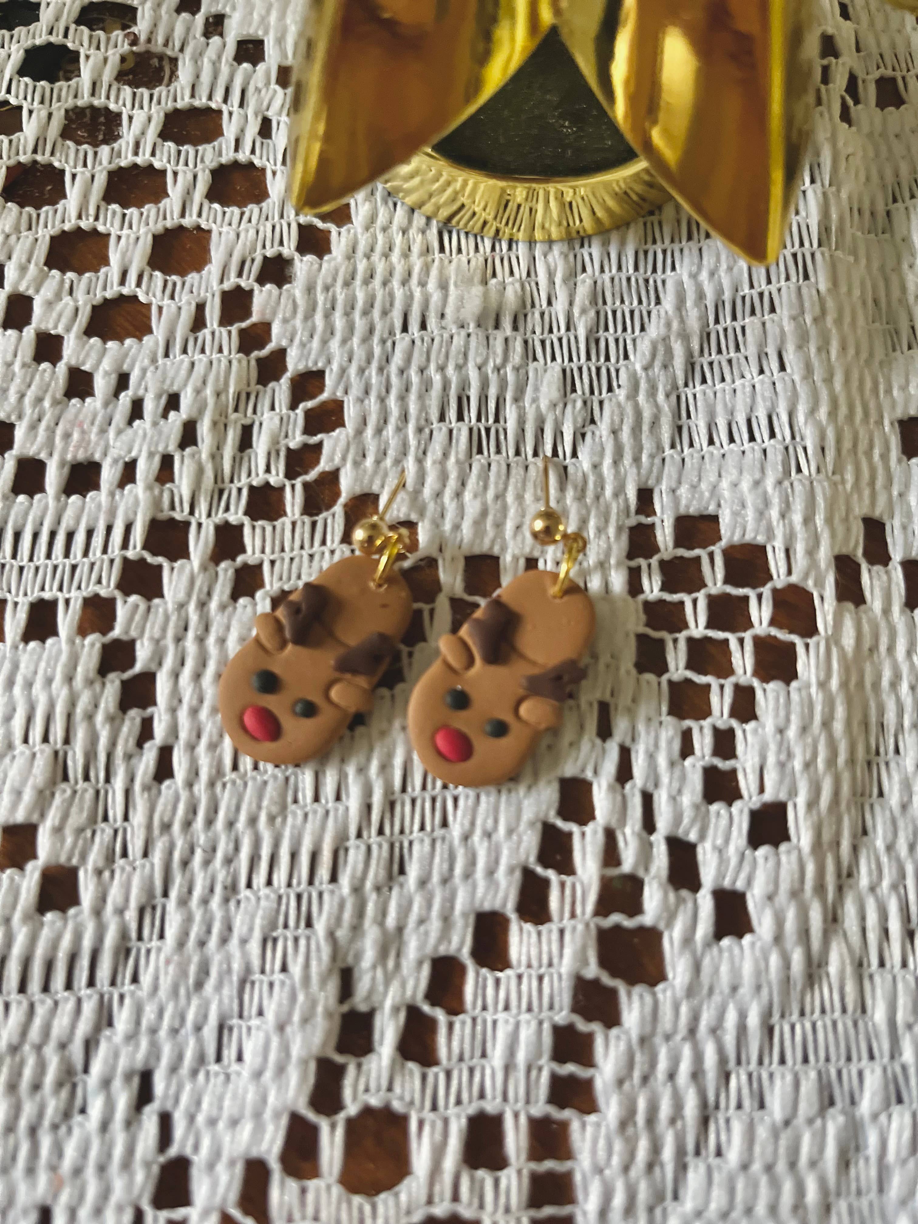 Terra Made - Wholesale Dangle Earrings - reindeer christmas slipper earrings 1