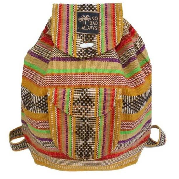 Baja Backpack Mexican Bag Hand Made Book Bag Golden for wholesale by No Bad Days