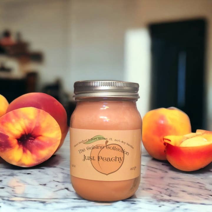 Just Peachy 14oz for wholesale by Shining Star Candle Company