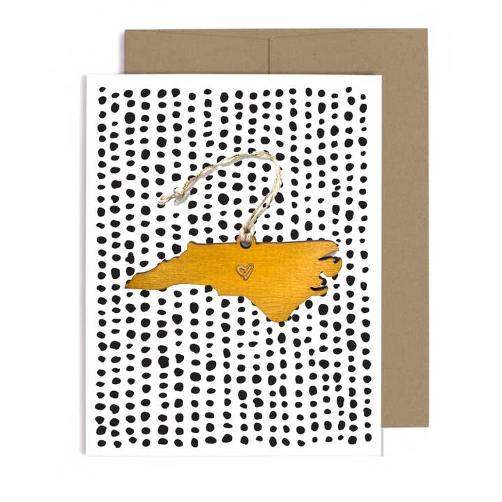 North Carolina Heart Ornament w/Card for wholesale by SnowMade