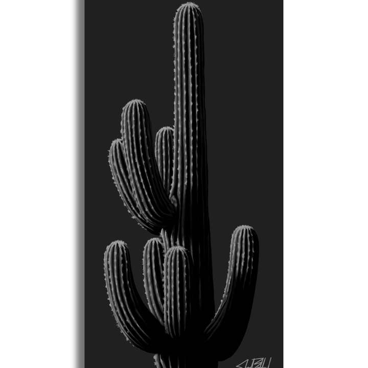 Charcoal Saguaro papperstryck för wholesale av The Painted Ladies
