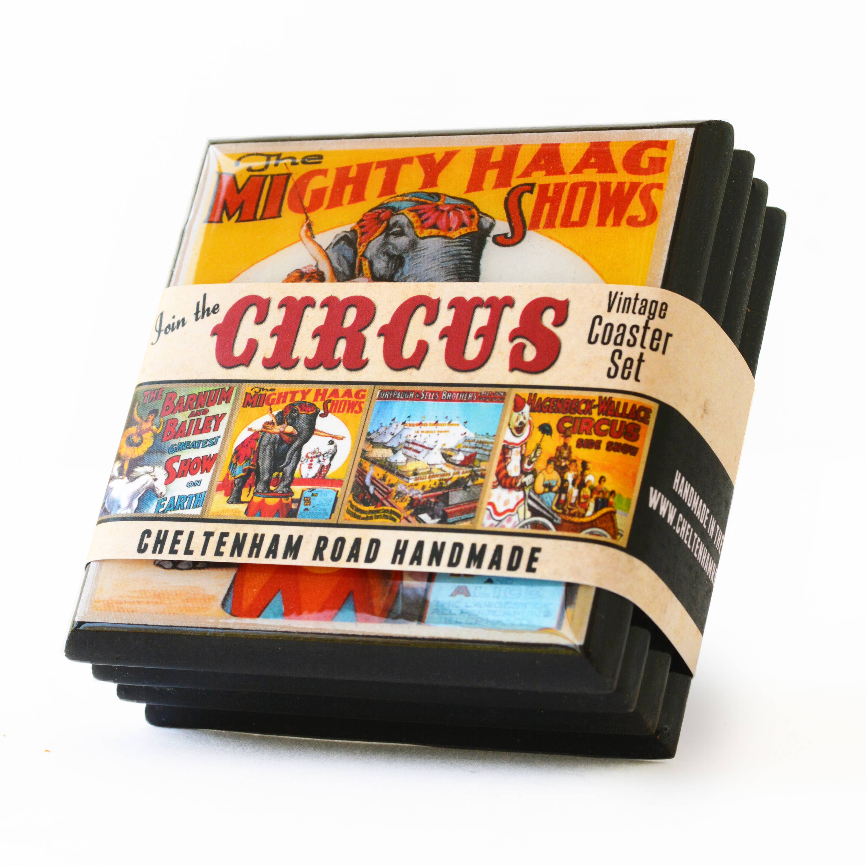 Cheltenham Road – wholesale Coasters – Circus Poster Coaster Set1