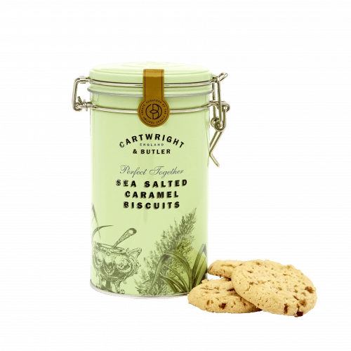 Cartwright & Butler – wholesale Biscuit – C&B Salted Caramel Biscuits in Tin1