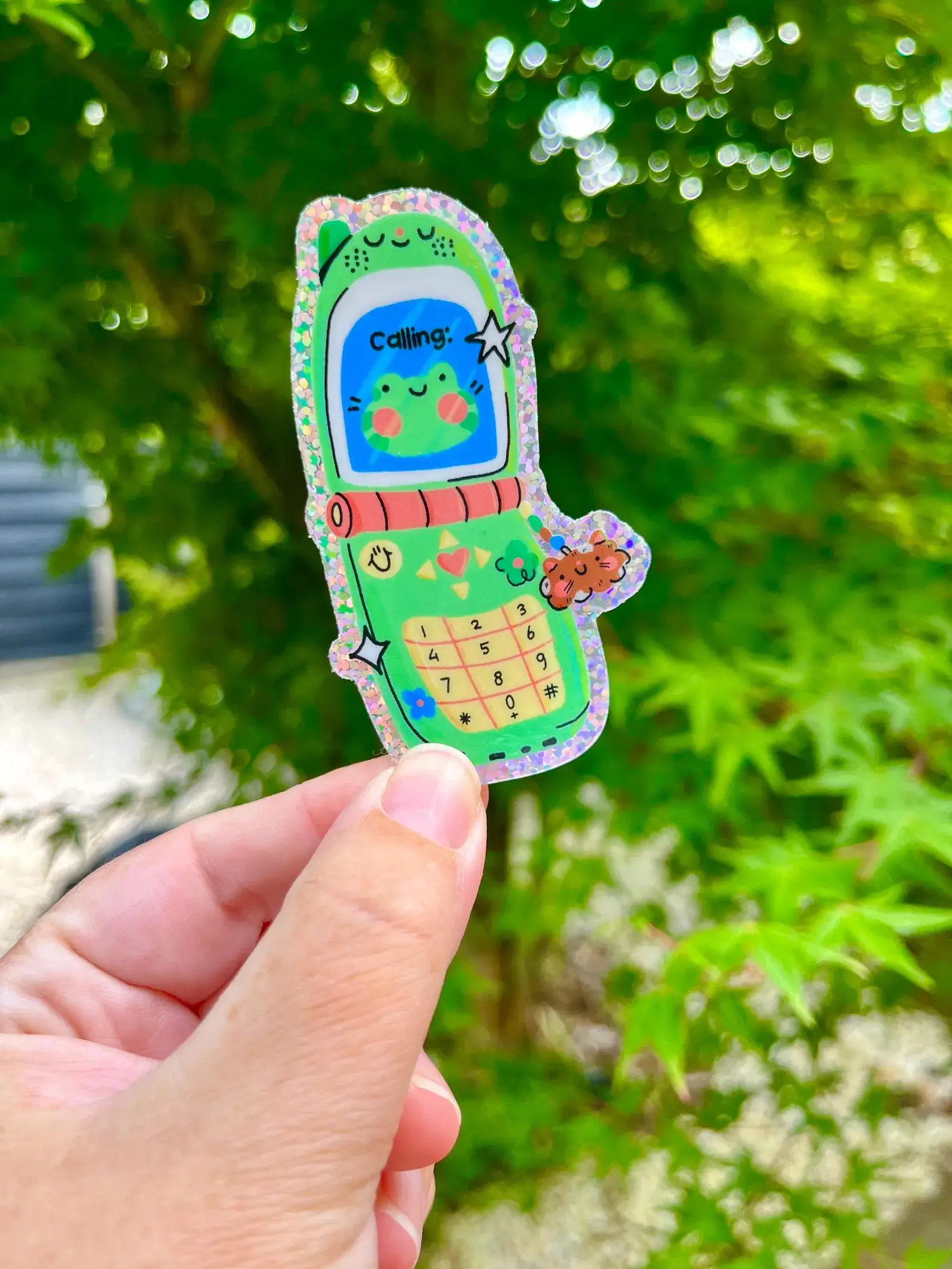 Bloemkolie - Wholesale Sticker - Frog Flip Phone vinyl Sticker Waterproof and Dishwasher safe1