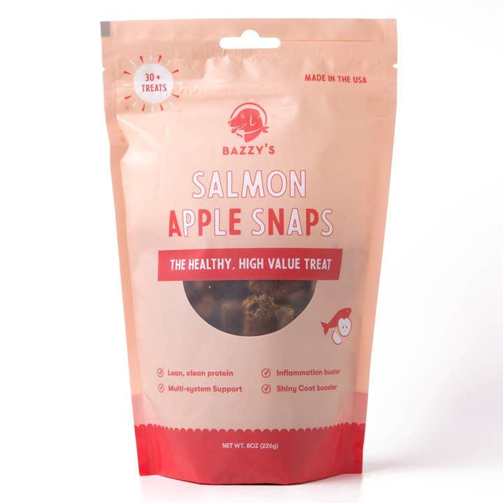 Salmon Apple Snaps for wholesale by Bazzy's Kefir LLC