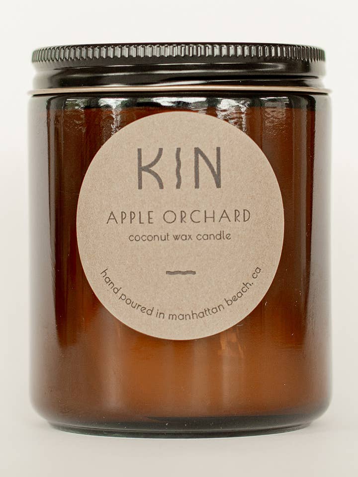 Apple Orchard- 8oz Amber Jar for wholesale by Kin Candle Co.