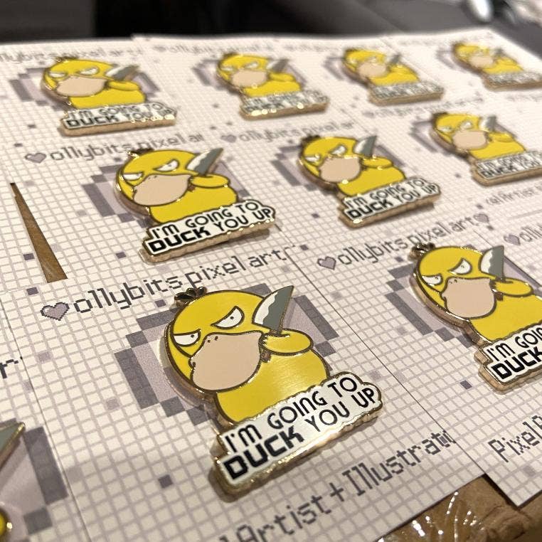 Ollybits Pixel Art - Wholesale Lapel Pin/Button - IM GOING TO DUCK YOU UP Enamel Pin1