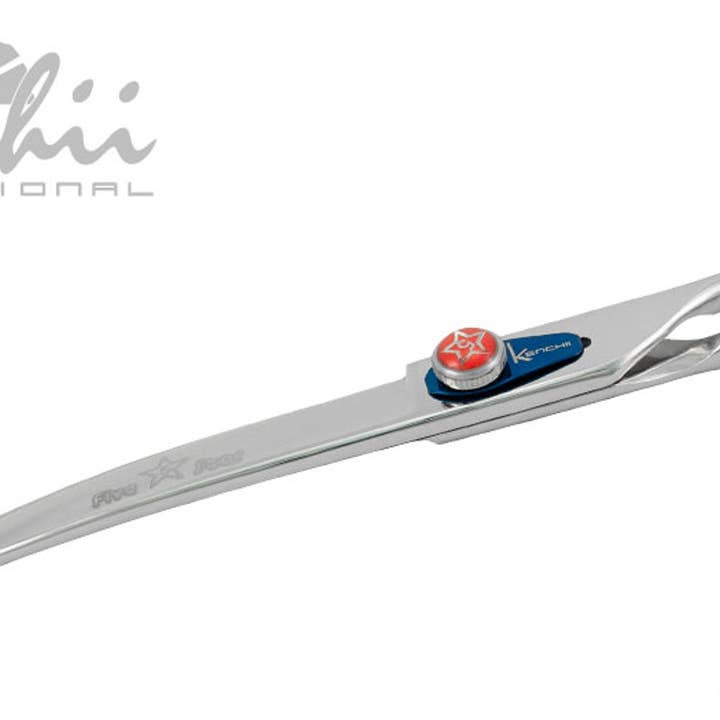 Kenchii Five Star Offset 8" Curved Shear for wholesale by Pet Palette Distribution