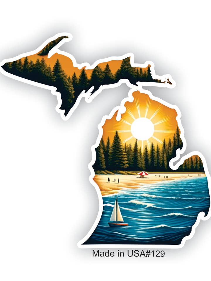 Sø og sejlads Michigan klistermærke for engroshandel hos Big monkey