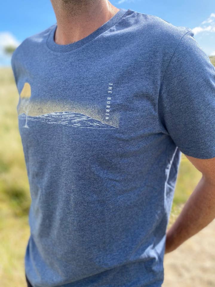 Dark Heather Blue The Burren-100% Organic cotton t-shirt for wholesale on Faire2