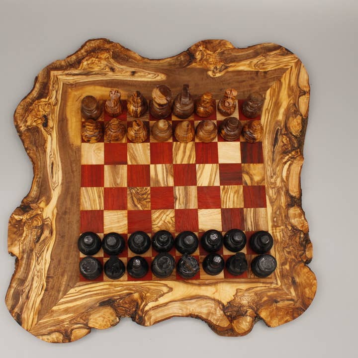 Handmade chess set from olive wood – 45 cm chessboard for wholesale by DAGDEG