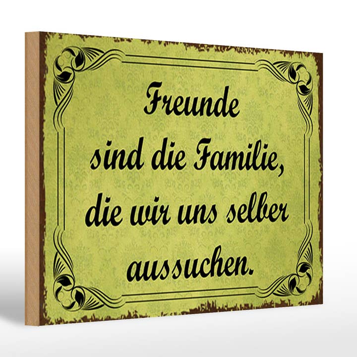 Träskylt 20x30cm Vänner är familj som vi väljer för wholesale av Femer