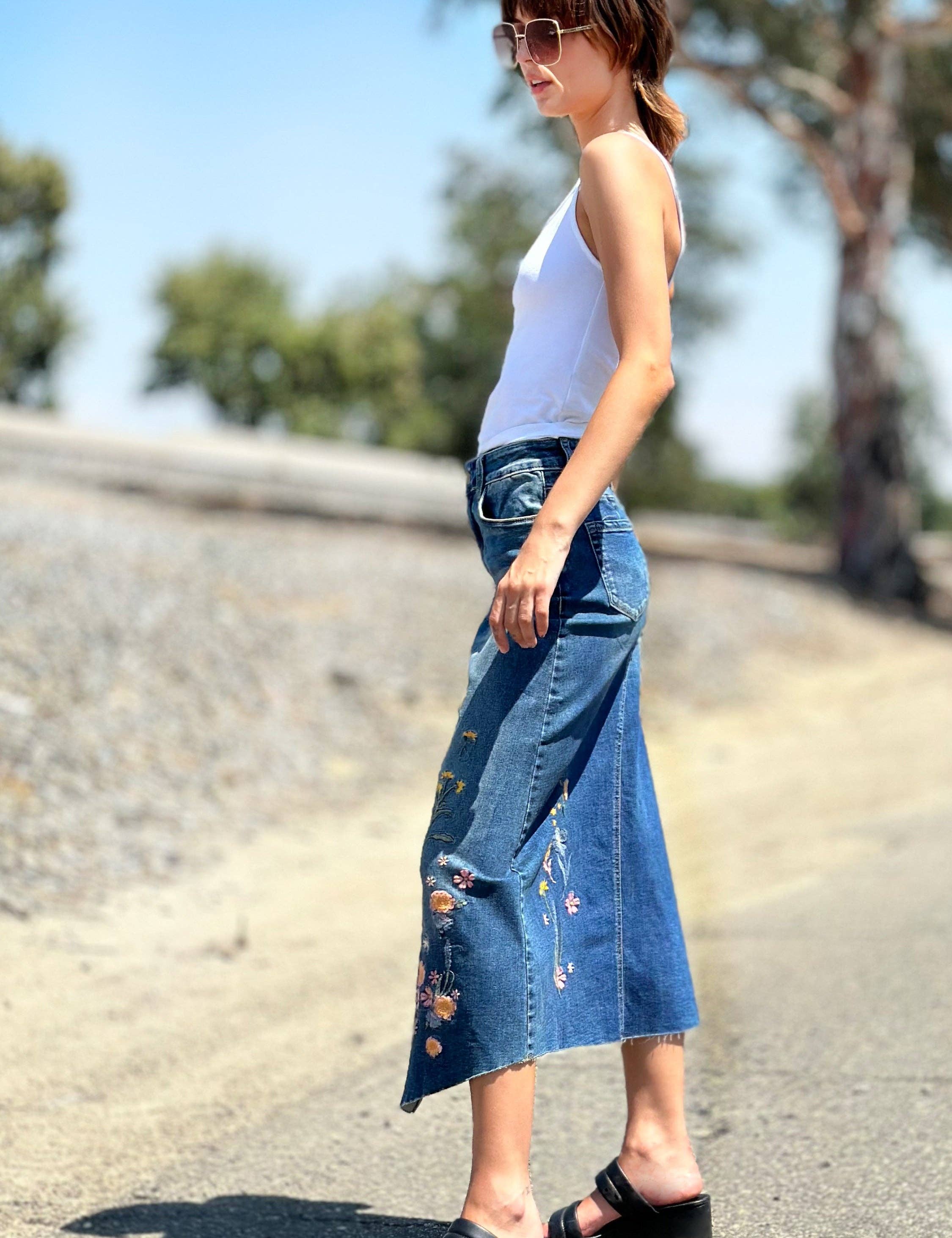 Denim Blossom Skirt for wholesale on Faire3