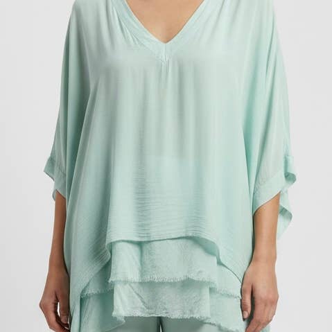 Haut à volants en soie à col en V couleurs d'automne
Aucun tarif ne sera ajouté pour la vente par Karamel Collection