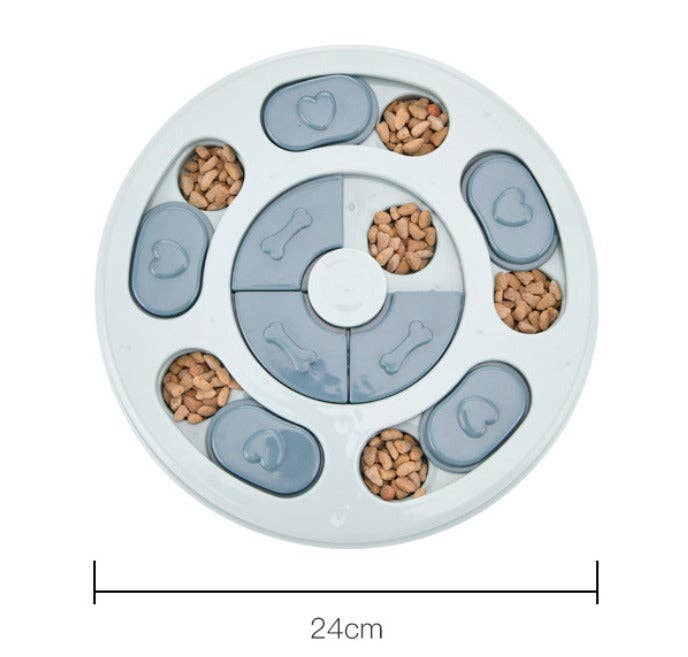 VIGOR - Vente Jouet – chien - Jouet puzzle interactif pour chien en forme de patte, plateau tournant anti-étouffement12