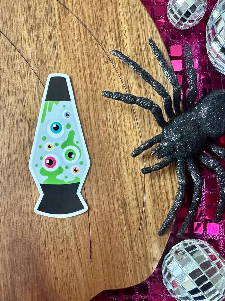 Autocollant transparent œil lampe à lave | Autocollant œil Halloween | Autocollants yeux | Autocollant œil effrayant | Lampe à lave Halloween | Yeux ensanglantés | Summerween pour la vente par The Haus of Holly