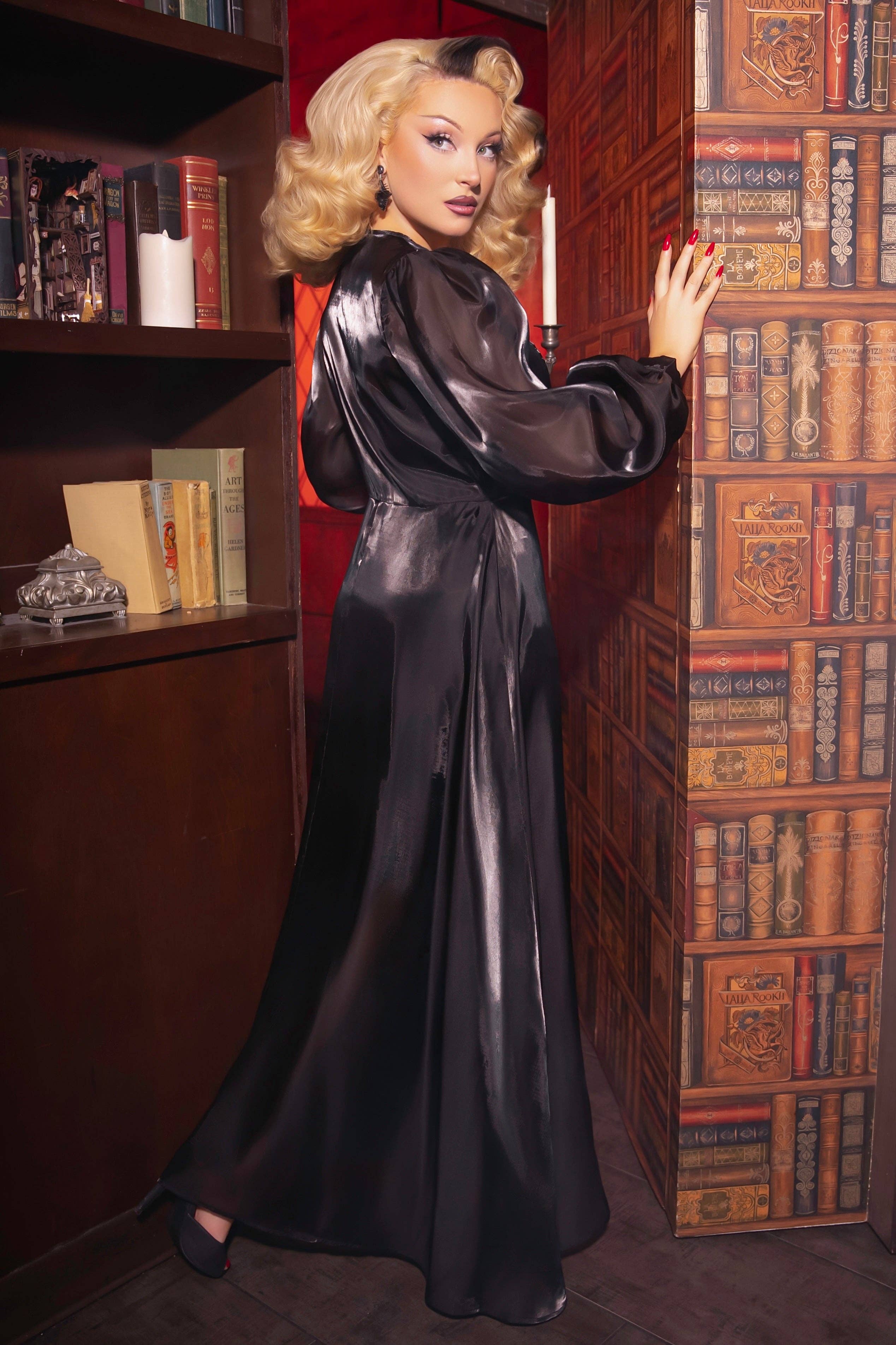 Weasel Wear - Wholesale Dress - Women's - The Matriarch Dress + Overcoat - Gothic Bengaline Dress & Sheer Organza Coat Set (Royal Heart Edition)2