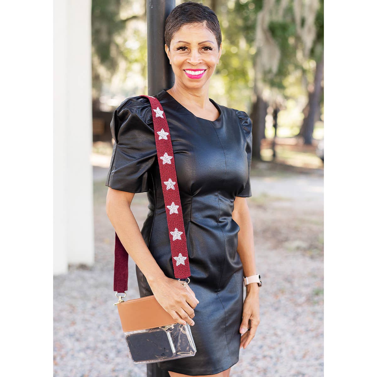 Viv&Lou – wholesale Bag strap – women's – Garnet Star Beaded Crossbody Strap4