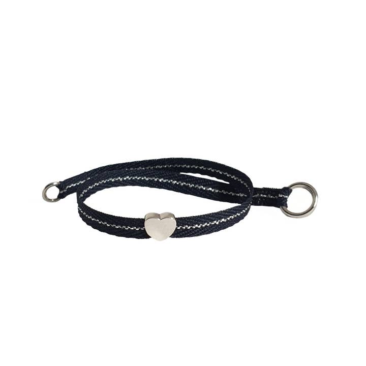 BRACCIALE BLU LUREX CUORE MON PETIT per la vendita all'ingrosso da parte di Smartever Srl