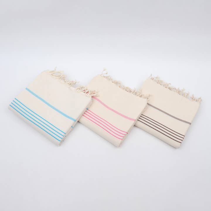 Asciugamano in Lino-Cotone Tessuto a Mano con Righe Artigianali per la vendita all'ingrosso da parte di Anatolia Loom