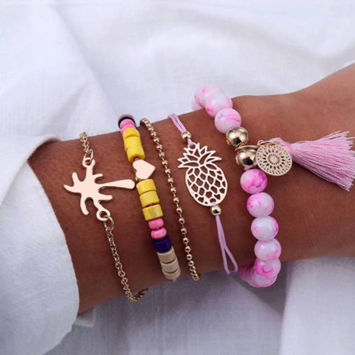 Pink Babe Summer Bracelet Set for wholesale by Kate Tuesday Jewelry