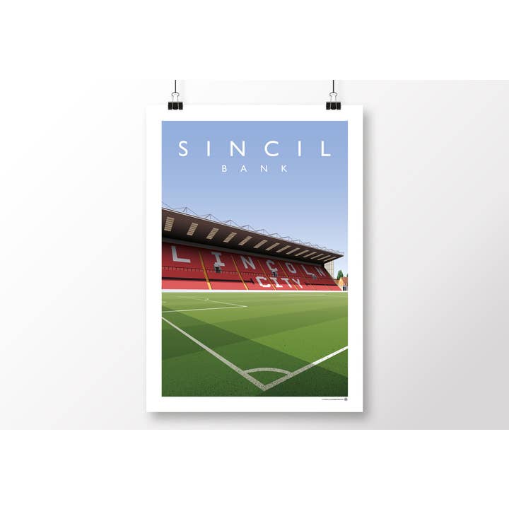 Lincoln Sincil Bank Poster for wholesale by Matthew J I Wood Design & Illustration