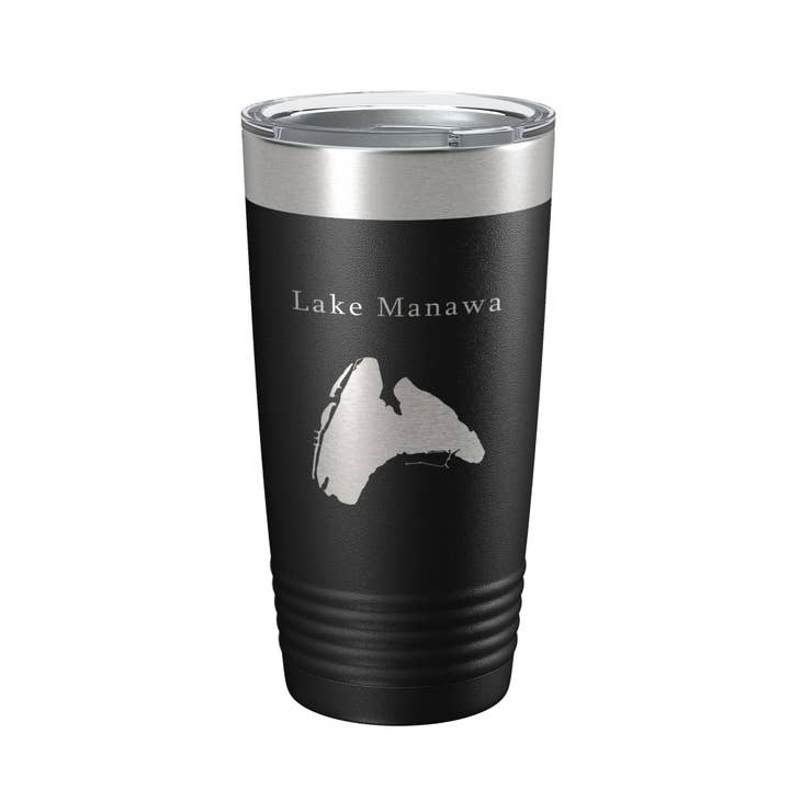 Lake Manawa Map Tumbler Travel Mug Insulated Laser Engraved Coffee Cup Iowa 20 oz for wholesale by CarveBright
