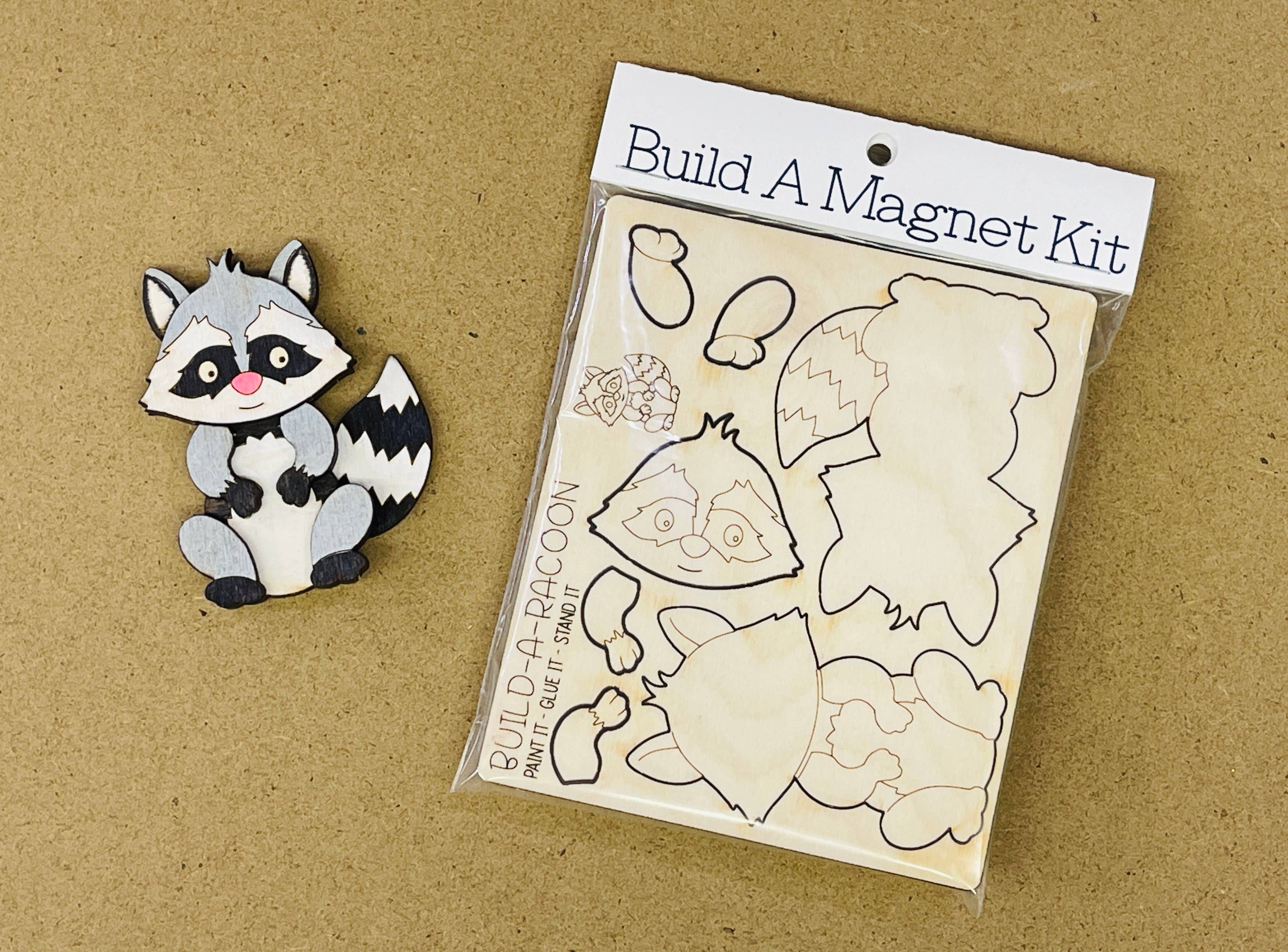 Reclaimed Woodworks Home Decor - Vendita all'ingrosso Kit per lavoretti fai da te - Kit Fai da te per Costruire un Magnete a Forma di Procione KIT CREATIVO ANIMALE7