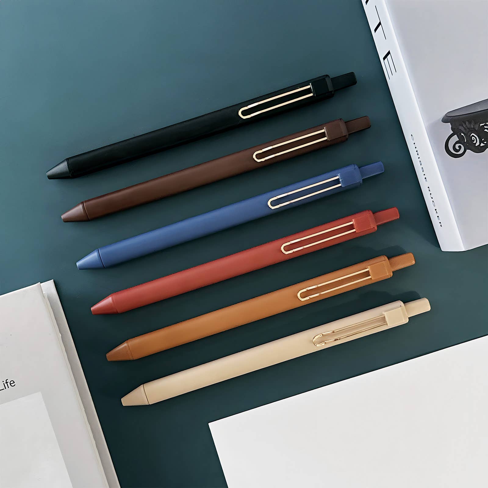 Wrapables.com - Wholesale Pen - Wrapables Retractable Black Ink Gel Pens, 0.5mm (Set of 6)29