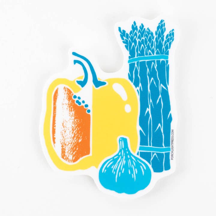 Sticker: Veggies for wholesale by Porchlight Press Letterpress
