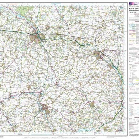 Mappa di Bury St Edmunds Sudbury Landranger - Ordnance Survey per la vendita all'ingrosso da parte di Map Marketing Limited