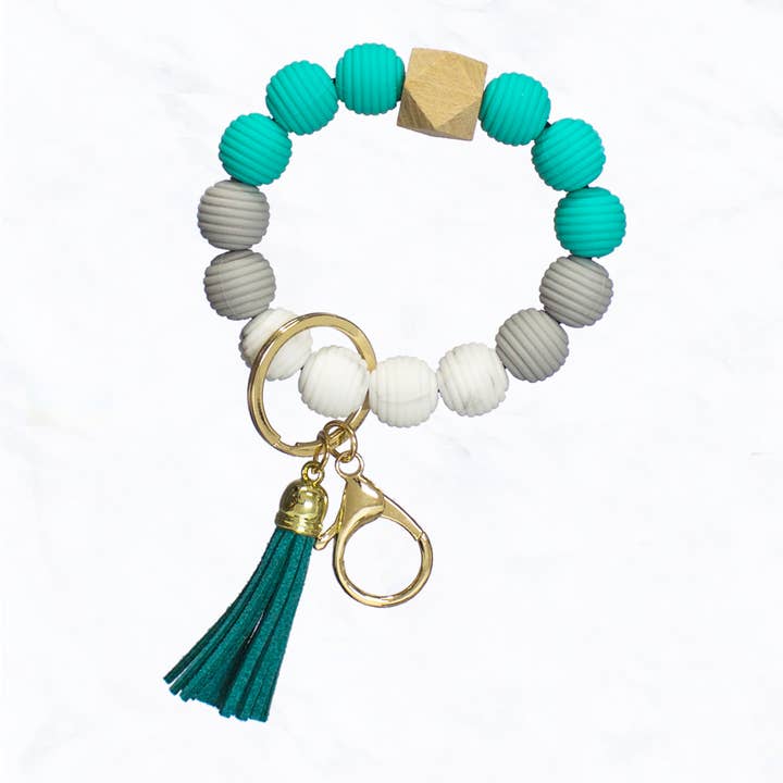 Suzie Q USA - Wholesale Keychain – Women's - Colorful Rope Pattern Round Silicone Key Ring & Keychain12