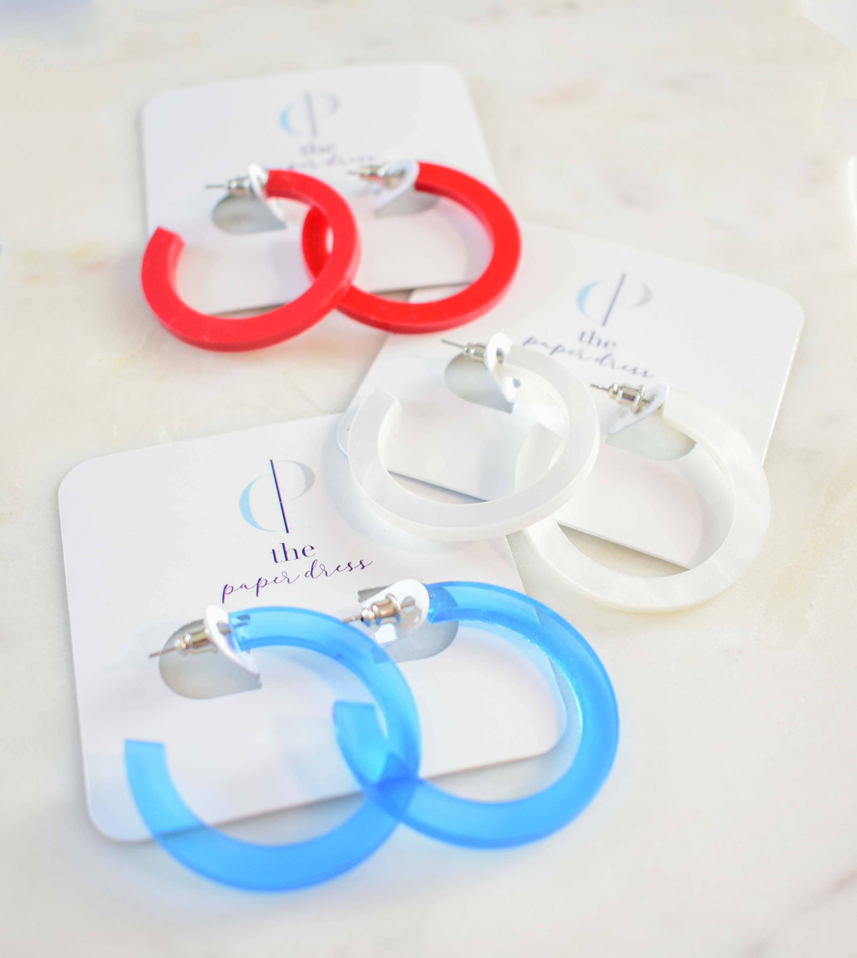 The Paper Dress – wholesale Hoop earrings – Colorful Lightweight Acrylic Hoop Earrings18