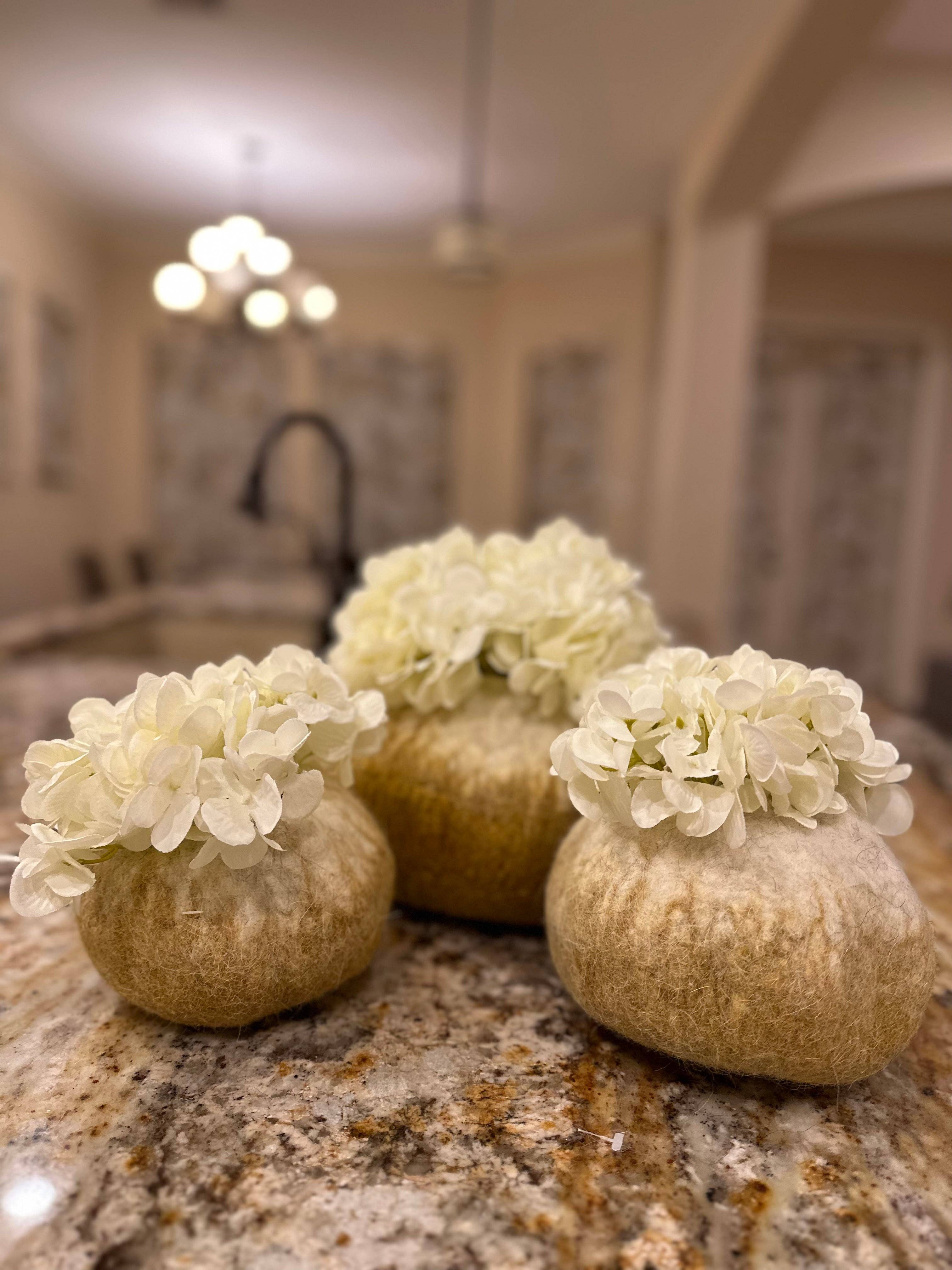 The African Home Goods – Prato/tigela decorativa por atacado – Cesta Ghana Ukhumba Tigela em Lã Feltrada - Eclipse Mostarda7