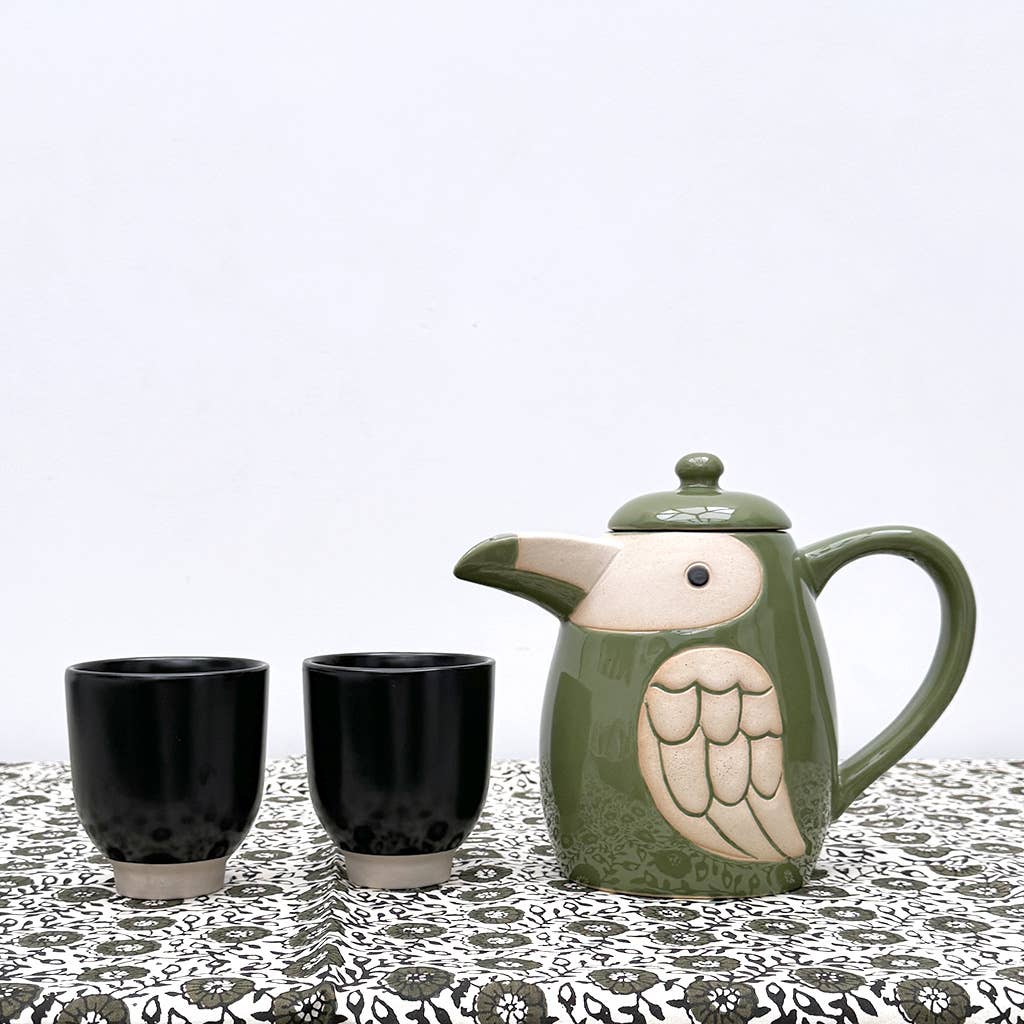 Opjet Paris - Wholesale Tea Pot - Green bird teapot L12.5 D12.5 H16cm1