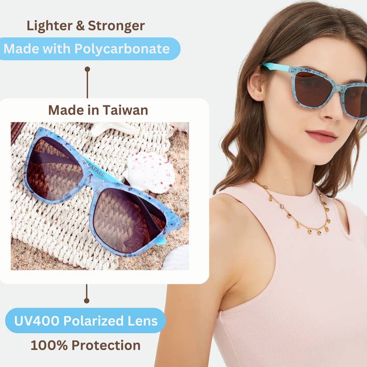 Leafael LLC - Wholesale Sunglasses - Women's - Sunglasses Womens Trendy Retro Floral Design | Polarized Lens UV400 Protection | Classic Cat Eye Frame | Casual & Active Wear9