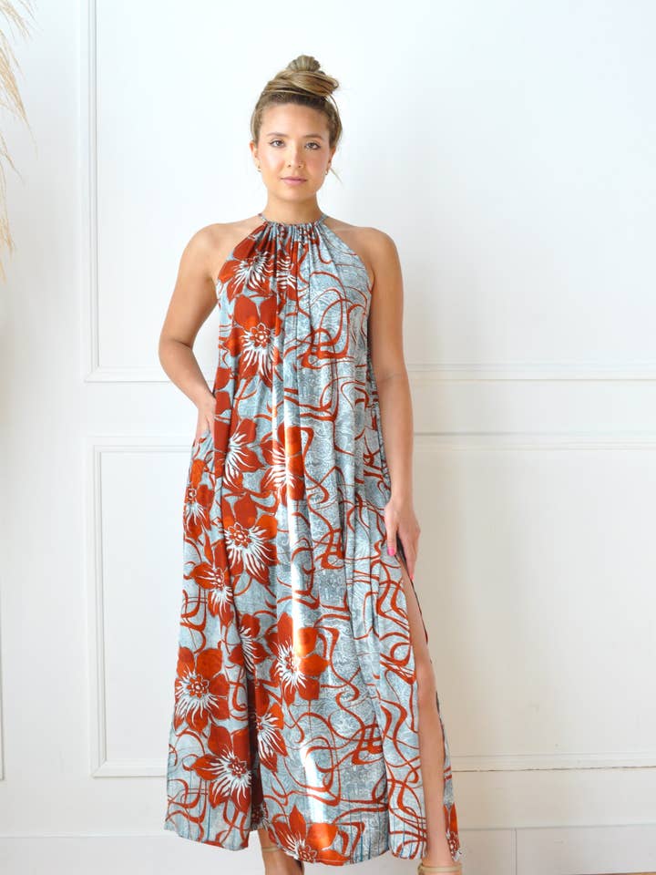 Robe longue à dos nu Daphne - Vente en gros - Recyclée pour la vente par Guru