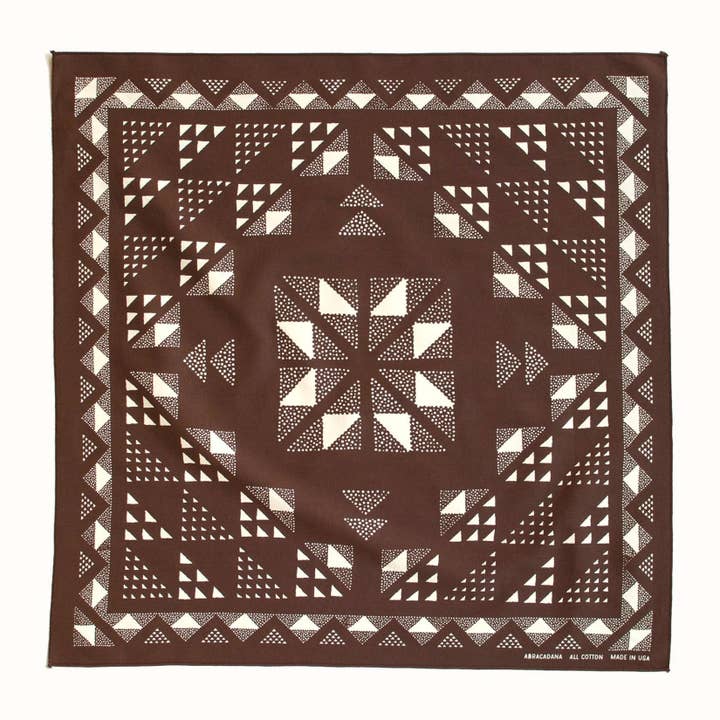 Abracadana – wholesale Bandana – Unisex – Brown Quilt Bandana1